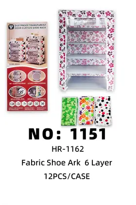 Six Tier Floral Shoe Racks