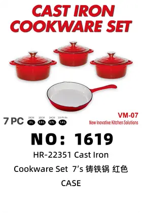 Cast Iron Pots Red 7's