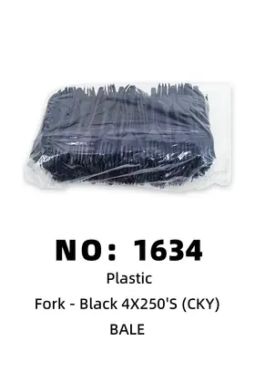 CKY Plastic Forks Black 4X250'S