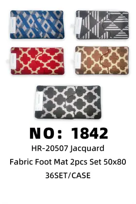 50×80 Jacquard 2-Piece Set Synthetic Fibre Floor Mats