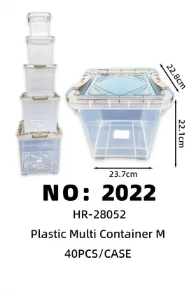 Clear Plastic Storage Crates M 23.7*22.8*22.1