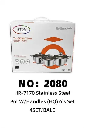 6pcs Stainless Pot Sets