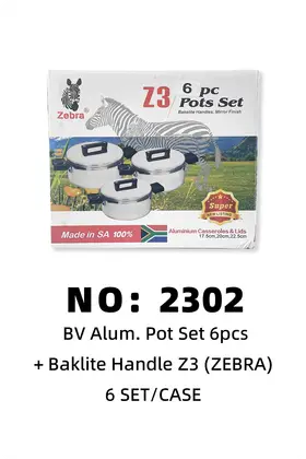 BV Aluminium Pots - Black-Handle Pot Sets