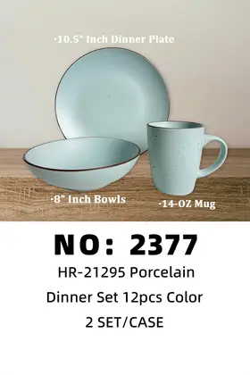 12 Piece Glazed Ceramic Sets