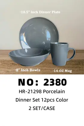 12 Piece Glazed Ceramic Sets