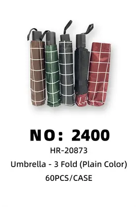3-Fold Checker Black-Coating Umbrellas