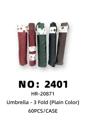 3-Fold Umbrellas PU Polka-Dot Trim