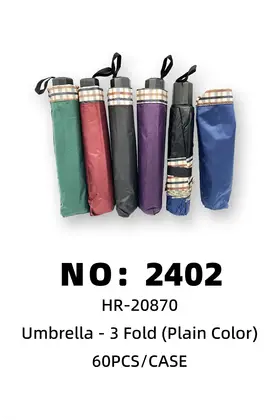 3-Fold Umbrellas Black-Coating Checker Umbrellas