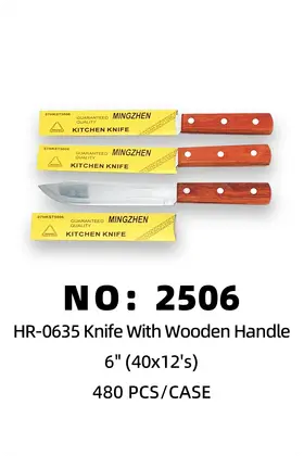 Wooden Handle Butcher Knives 6 Inch