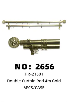 Tennis Head Gold 4 Meter Double-Rod Curtain Poles