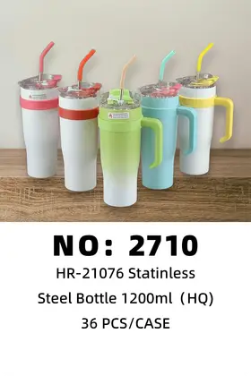 Colour Stainless Steel Straw Cups Office Water Cups 1200ml