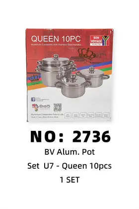 BV 10PCS Aluminium Pots