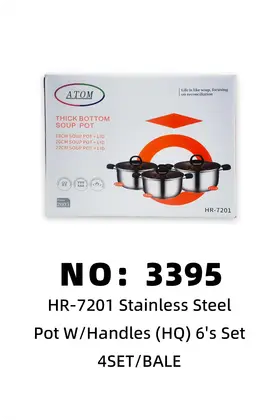 6pcs Stainless Pot Sets Bakelite Handle