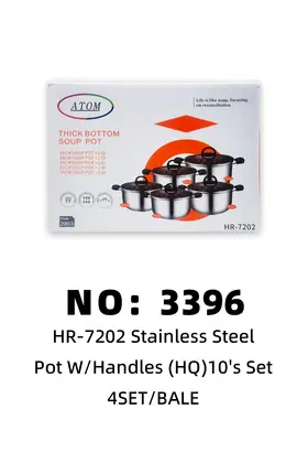 10pcs Stainless Pot Sets Bakelite Handle