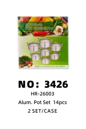 7 Piece Set Aluminium Pots