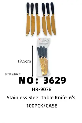Ceramic Handle Gold Line Titanium-Coated Table Knives