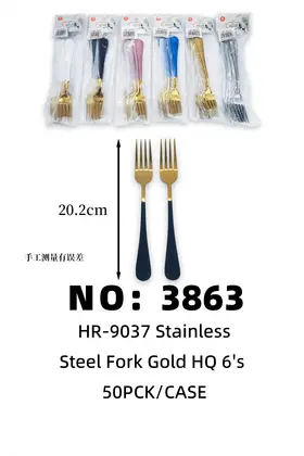 Gold-Plated Spray Paint Large Forks Black