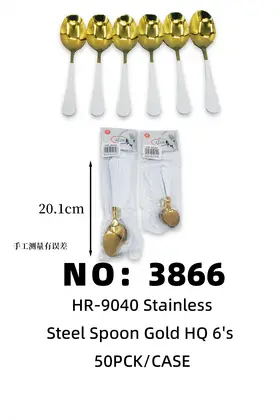 Gold-Plated Spray Paint Large Spoons White