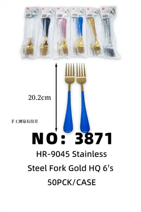 Gold-Plated Spray Paint Large Forks Blue