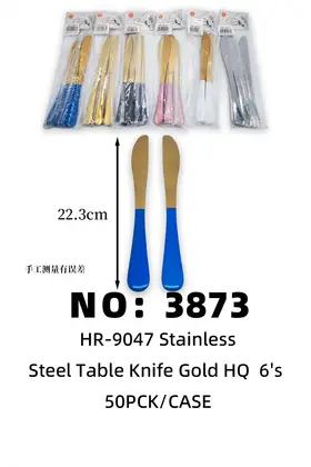 Gold-Plated Spray Paint Table Knives Blue