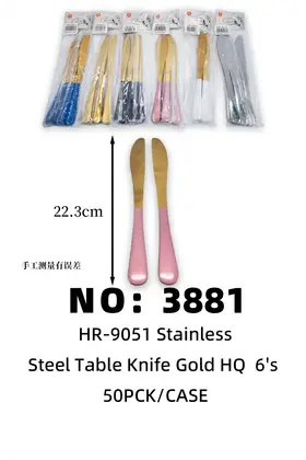Gold-Plated Spray Paint Table Knives Pink