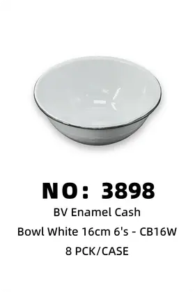 16cm White Enamel Bowls