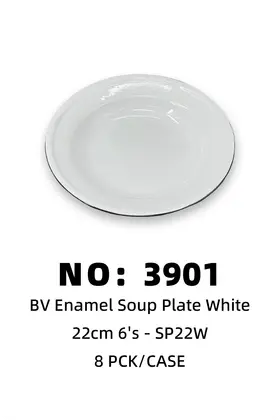 White Enamel Soup Plate 22cm