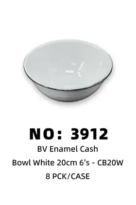 20cm White Enamel Bowls