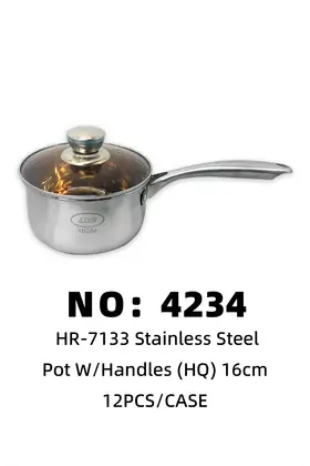 16CM Stainless-Handle Milk Pots