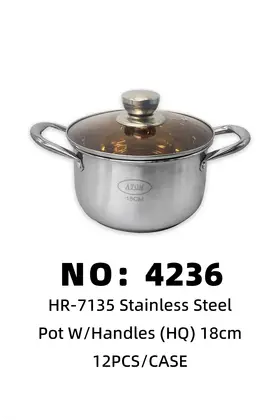 18CM Stainless-Handle Soup Pots