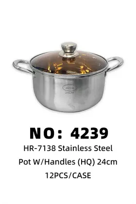 24CM Stainless-Handle Soup Pots