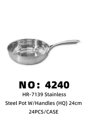 06 Non-Magnetic Stainless Steel Frying Pans 24CM