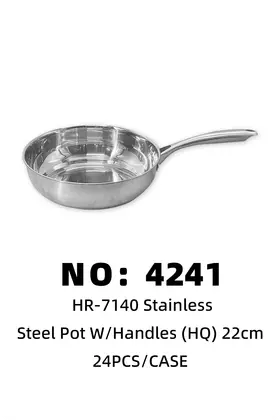 06 Non-Magnetic Stainless Steel Frying Pans 22CM
