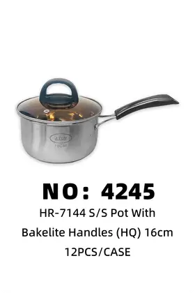 16CM Bakelite Handle Stainless Milk Pots