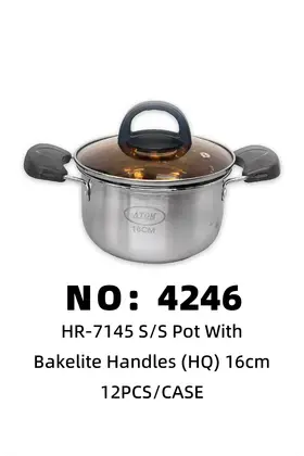 16CM Bakelite Handle Stainless Soup Pots