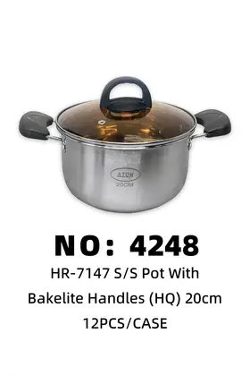 20CM Bakelite Handle Stainless Soup Pots
