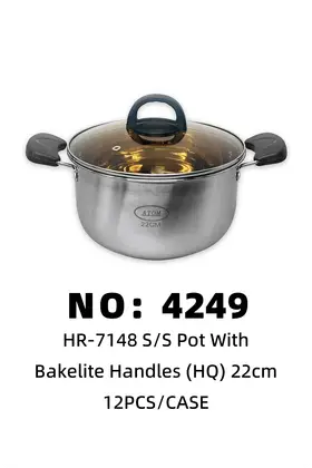 22CM Bakelite Handle Stainless Soup Pots