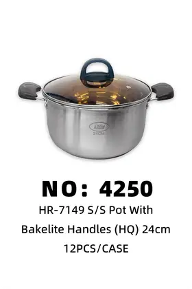 24CM Bakelite Handle Stainless Soup Pots