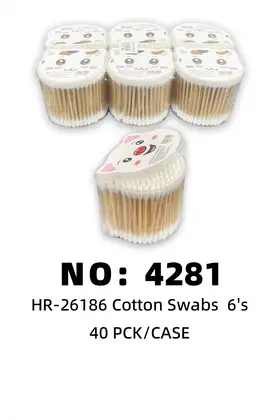 Bamboo Cotton Swabs Large Cartoon