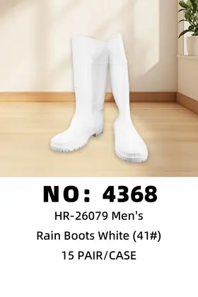 PE Men White Rain Boots 41#A8 15PAIR/