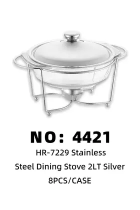 Silver Glass Chafing Dishes 2lt