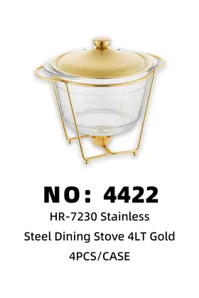 Gold Glass Chafing Dishes 4lt