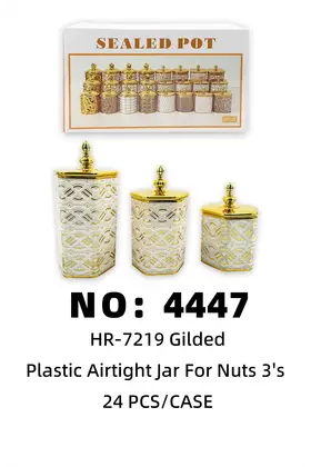 Full Gold-Plated Plastic Nuts Sealed Jars -6 Corner Lucky Knots