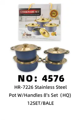 8pcs Stainless Pot Sets