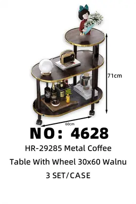 30×60 Walnut Board Coffee Table With Wheels