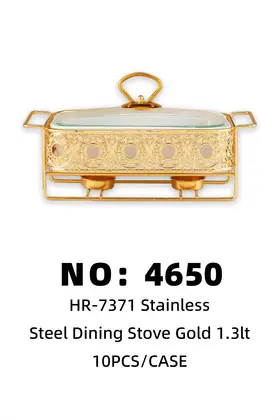 Gold-Plated Hollow Ceramic Chafing Dishes 1.3lt