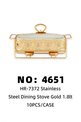 Gold-Plated Hollow Ceramic Chafing Dishes 1.8lt