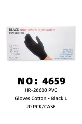 PVC Disposable Gloves Black L