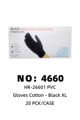 PVC Disposable Gloves Black XL