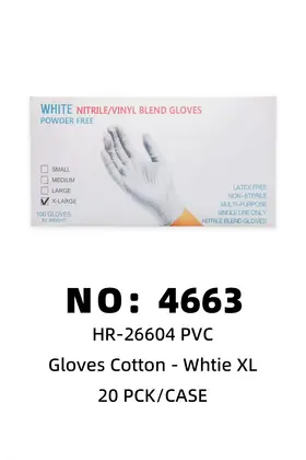 PVC Disposable Gloves White XL
